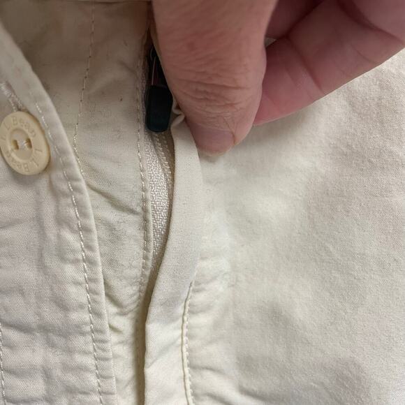 LL Bean Womens Size Medium Yellow Sleeveless Button Down Nylon Top Shirt Gorp - Picture 5 of 5